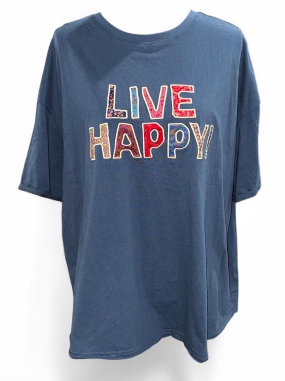 NATURAL LIFE Navy 'LIVE HAPPY' Multicolor Graphic Tee